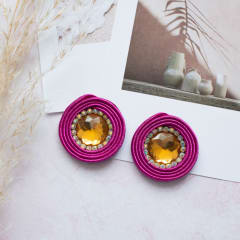 Aros Topito Sencillo magenta y amarillo