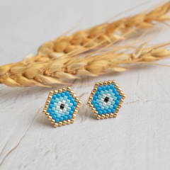 Aros Ojo Turco azul