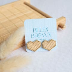 Aros Corazón beige