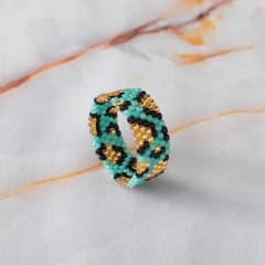 Anillo Animal Print turquesa