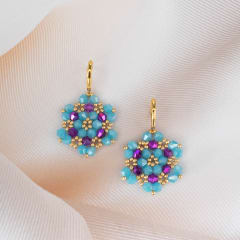 Aros Hexágono celeste y morado