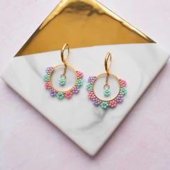 Aros Garden lila,turquesa y rosado