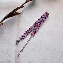Pulsera Animal print lila y rosado