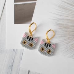 Aros Gato gris y negro