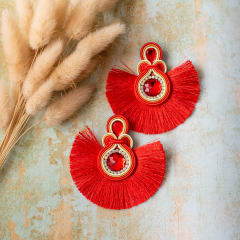 Aros Abanico rojo