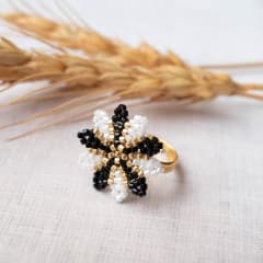 Anillo Ajustable Mónaco negro y blanco