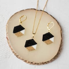 Conjunto Nerea negro y dorado
