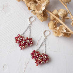 Aros Corazón 3D rojo