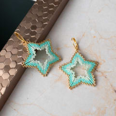 Aros Maxi Estrella turquesa y menta