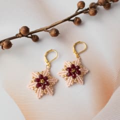 Aros Magnolia durazno y burdeo