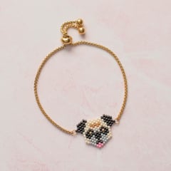 Pulsera ajustable Pug crema