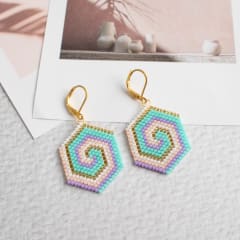 Aros Espiral turquesa y lila