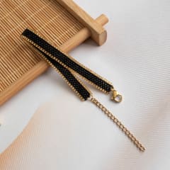 Pulsera Jane negro y dorado