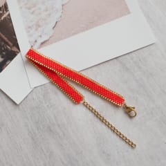 Pulsera Jane rojo y dorado