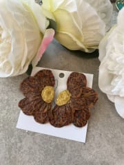 Aros Media Flor doble grande animal prints
