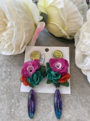 Aros Bouquet grande con gota violeta