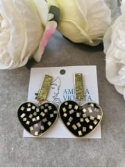 Aros Corazones negros rockero