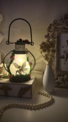 Farol negro de hada con manilla