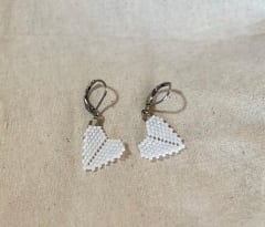 Aros Corazón mini blanco