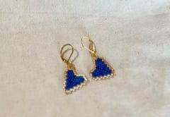 Aros Corazón mini azul