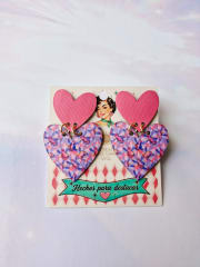 Aros Corazón Doble Gatitos