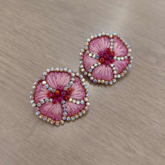 Aros Topito Flor rosado