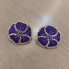 Aros Topito Flor morado