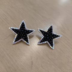 Aros Estrellitas Topitos negro