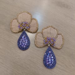 Aros Flor Orquídea Grande beige