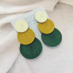 Aros Tres Círculos verde y dorado