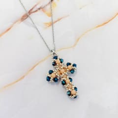 Collar Cruz azul y melón