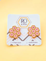 Aros Flor 6 Pétalos rosada