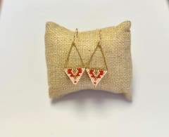 Aros Triangular rosa bebe
