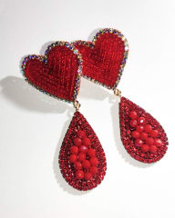 Aros Corazón Gotita rojo