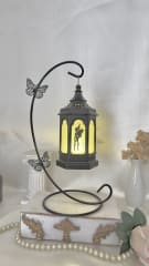 Pedestal + farol hexágono negro