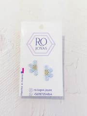 Aros Mini media flor celeste