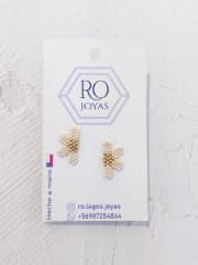 Aros Mini media flor beige