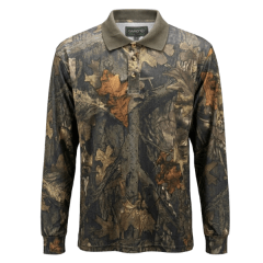 POLERA MANGA LARGA GAMO CAMUFLADA CON CUELLO PIQUE