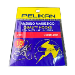 ANZUELOS PELIKAN MARUSEIGO - NIQUEL CON PALETA