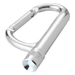 MOSQUETON CON LINTERNA QUAIL 9.5CM