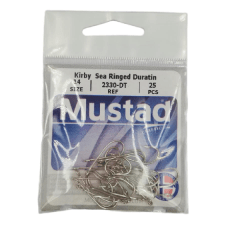 ANZUELOS MUSTAD KIRBY SEA RINGED DURATIN - PLATEADO CON OJAL