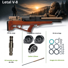 RIFLE LETAL V-8 DOBLE CALIBRE 5,5 Y 6,35 (INCLUYE 2 CAÑONES) REGULADO