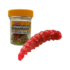 TEBO ARTIFICIAL POWERBAIT SPARKLE HONEY WORM 55 CT #RED/SCALES
