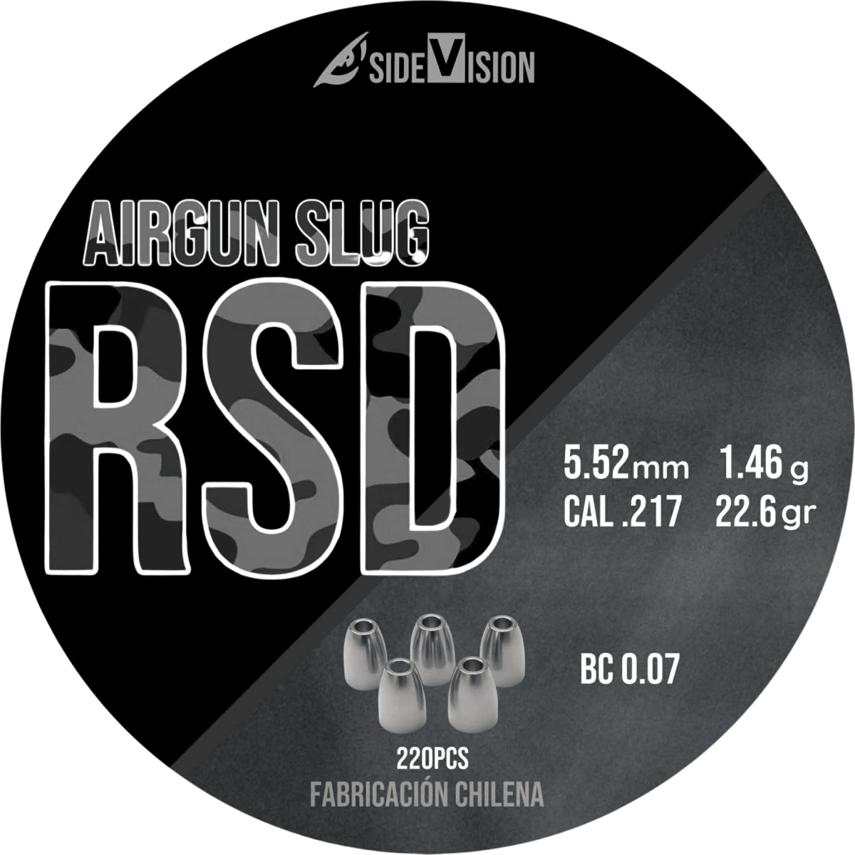 SLUG RSD 5.52mm - 22.6gr - 220pcs | CAL .217 - 1.46g - BC 0.07 |1