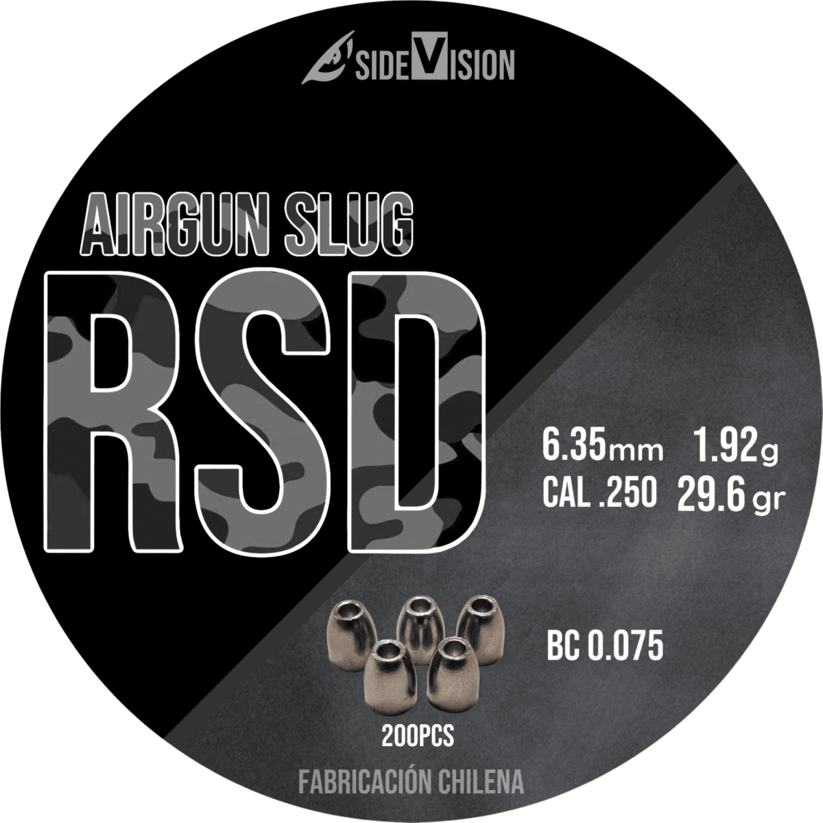 SLUG RSD 6.35mm - 29.6gr - 200pcs | CAL .250 - 1.92g - BC 0.075 |1