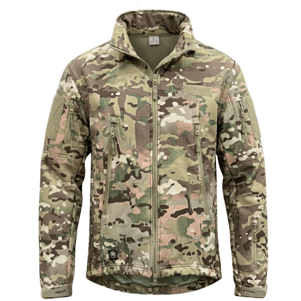CASACA IMPERMEABLE MIMETIZADA MILITAR CON GORRO1