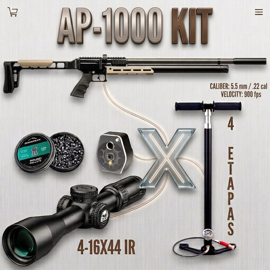 AP1000 5.5 + bombín 4 etapas + mira y postones1