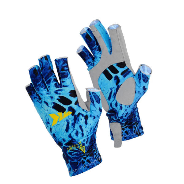 GUANTES CONTRA SOLAR KASTKING, AZUL CON DISEÑO1