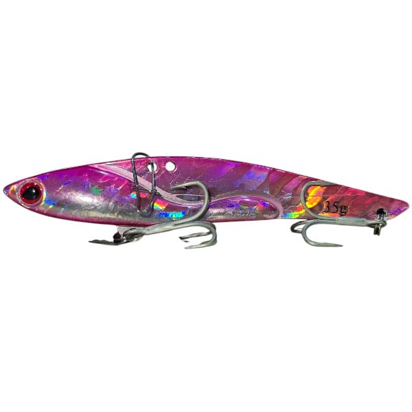 SEÑUELO CABALLITO POKEE PAN VIB 105MM / 35G COLOR ROSA METÁLICO1