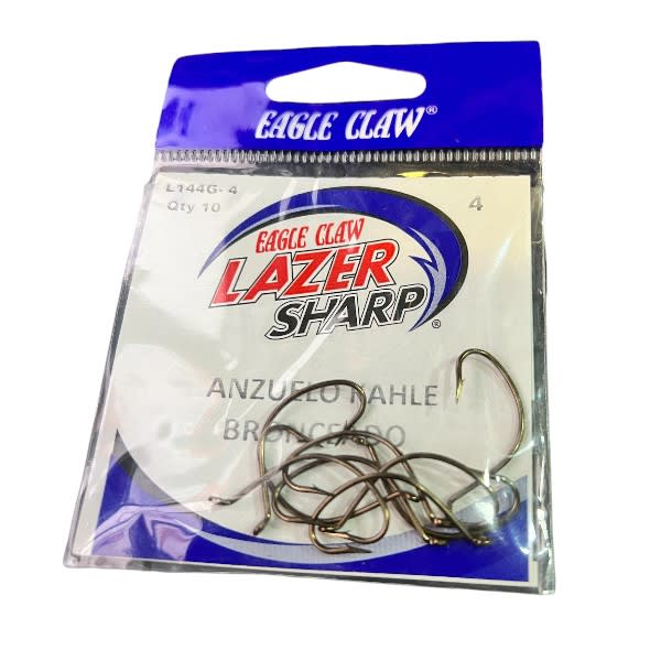 ANZUELOS EAGLE CLAW LAZER SHARP KHALE 144 BRONCE- OJAL1
